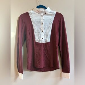 Cavalleria Toscana Italy Women's Long Sleeve Bib Competition Shirt, Buttoned